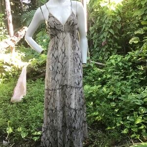 Vintage animal print silk Dress with cotton underslip